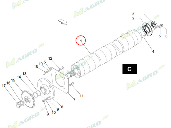 Валец KB3908A01